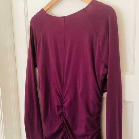 Sundance Eternal Compliments Ruched Plum Purple lined dress S flattering bodycon - Picture 8 of 11